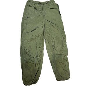 TNA Olive Green Nylon Cargo Pants XS Elastic Waist Relaxed Fit Made In Sri Lanka